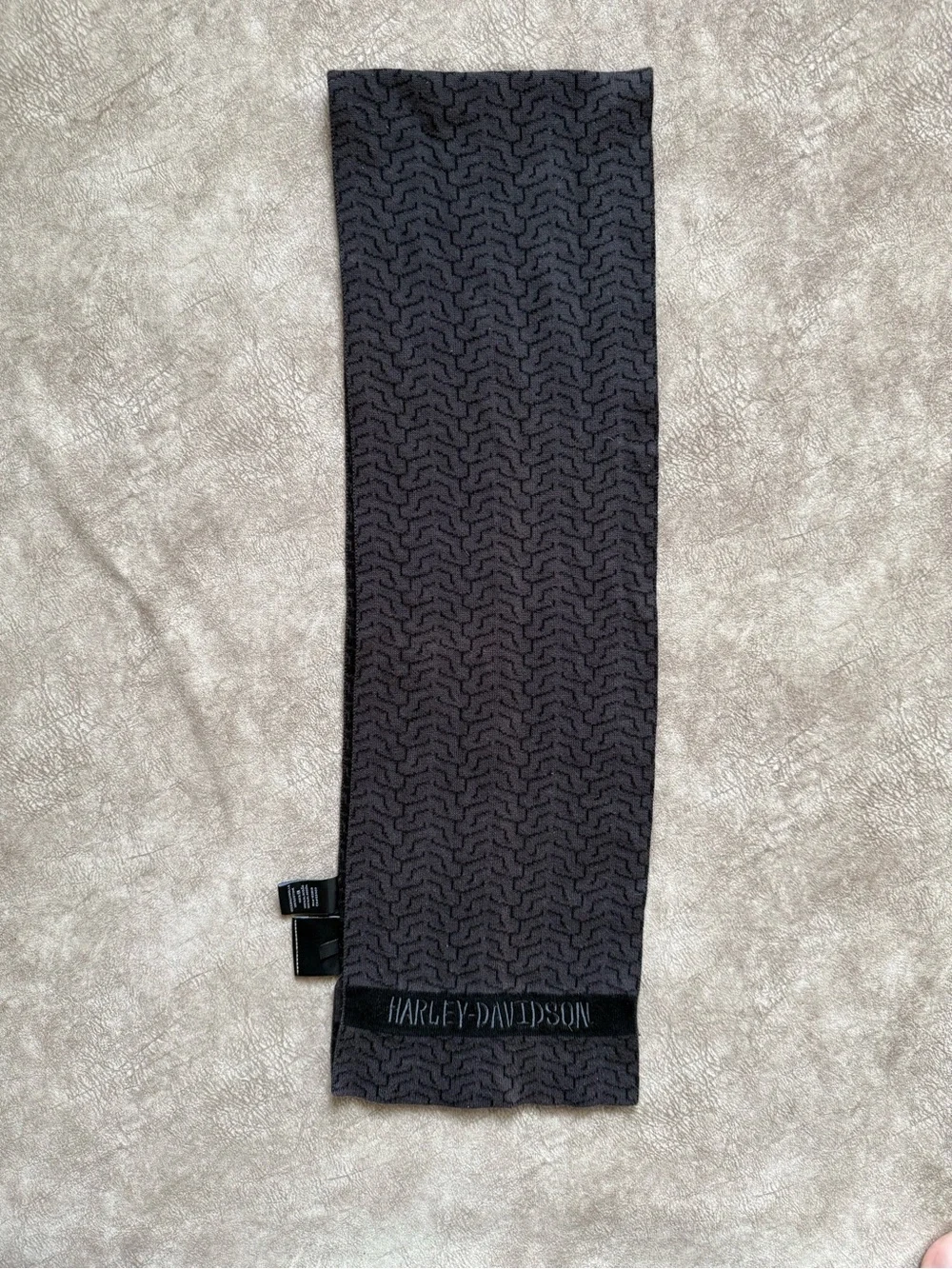 Harley-Davidson Reversible Gray & Black Cotton Scarf